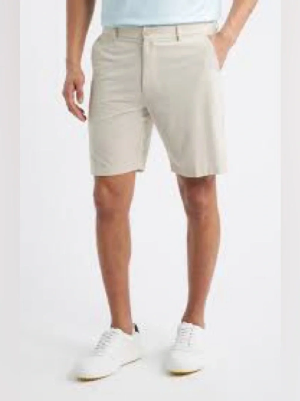 Peter Millar Men's Khaki Flat-Front Chino Shorts 1136